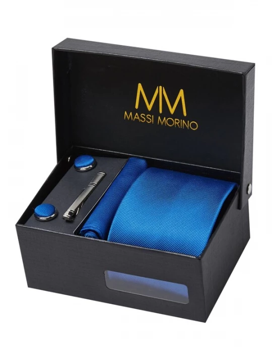 Foto van product Massi Morino Stropdas royal blue / koningsblauw
