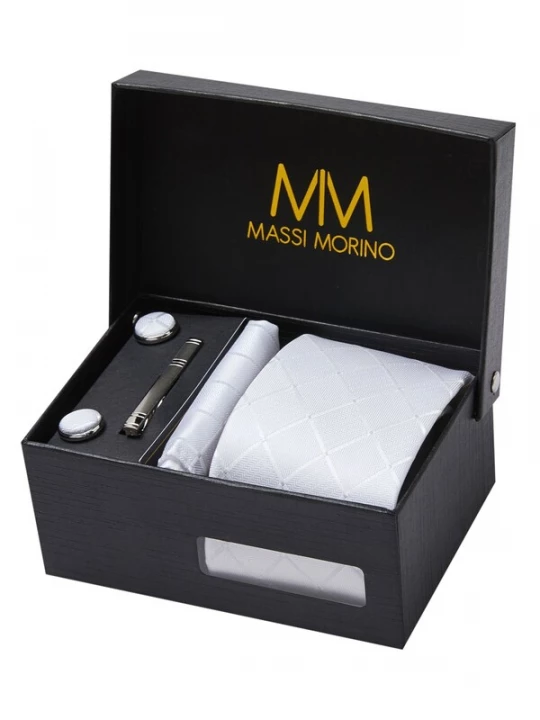 Foto van product Massi Morino Stropdas wit