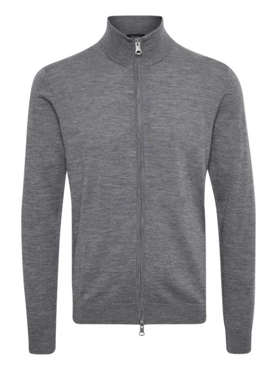 Foto van product Matinique Gebreid vest 'mason' grijs gemêleerd