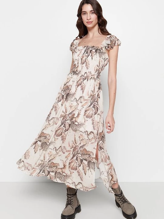 Foto van product Maxi-jurk AllSaints zandkleur