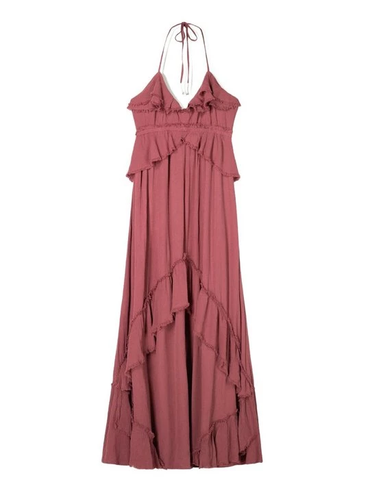 Foto van product Maxi-jurk Bershka bordeauxrood
