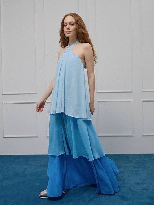 Foto van product Maxi-jurk Ganni lichtblauw