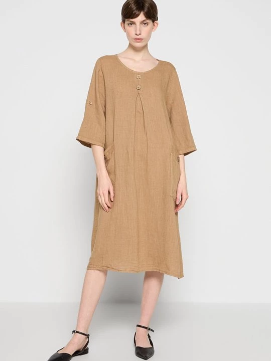 Foto van product Maxi-jurk Le Monde du Lin camel