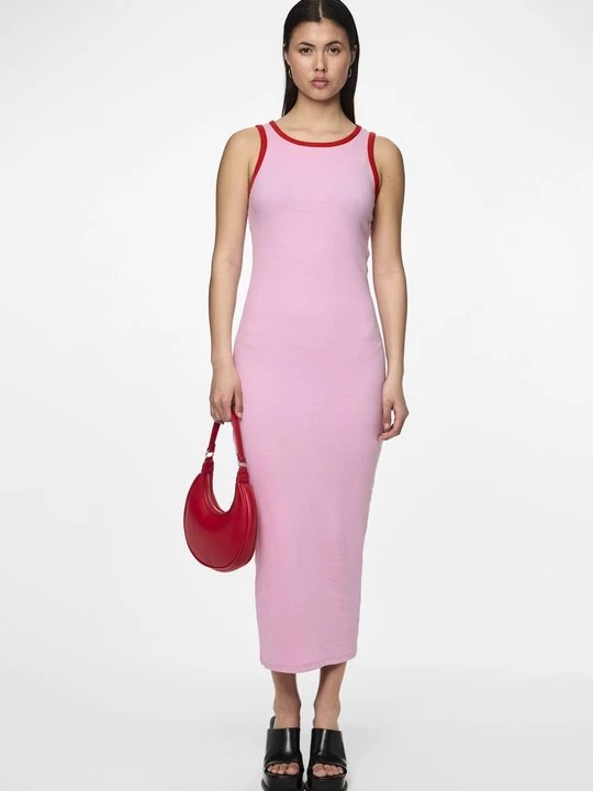 Foto van product Maxi-jurk Pieces donkerroze