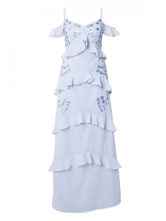 Foto van product Maya Deluxe Avondjurk blauw / pastelblauw