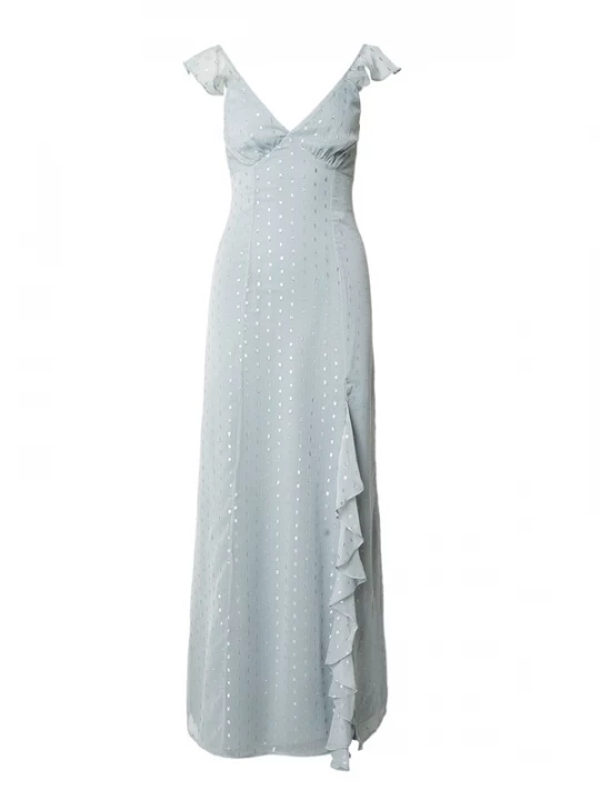 Foto van product Maya Deluxe Avondjurk 'Georgette' hemelsblauw / zilver