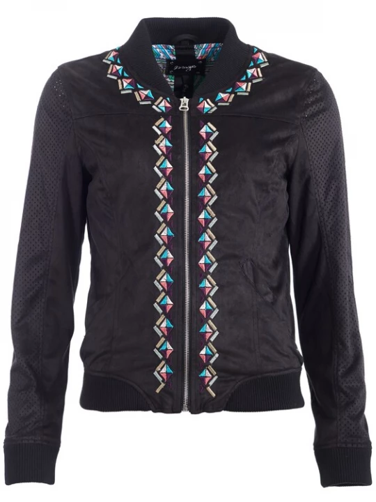 Foto van product Maze Tussenjas 'Weifang' turquoise / donkerlila / rosa / zwart