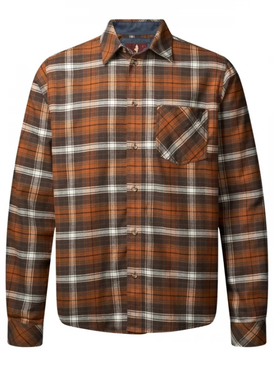 Foto van product MCS Overhemd 'MCRay' bruin / cognac / wit