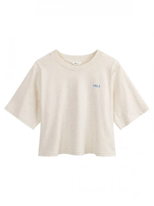 Foto van product MELA Shirt 'Desna' beige gemêleerd / enziaan