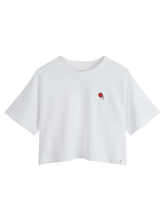 Foto van product MELA Shirt 'Joshna' lichtrood / zwart / wit