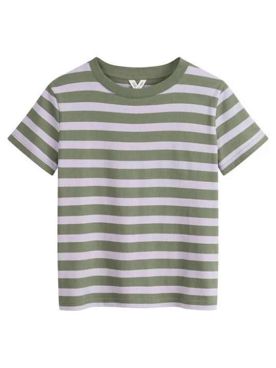 Foto van product MELA Shirt 'KHIRA' olijfgroen / wit