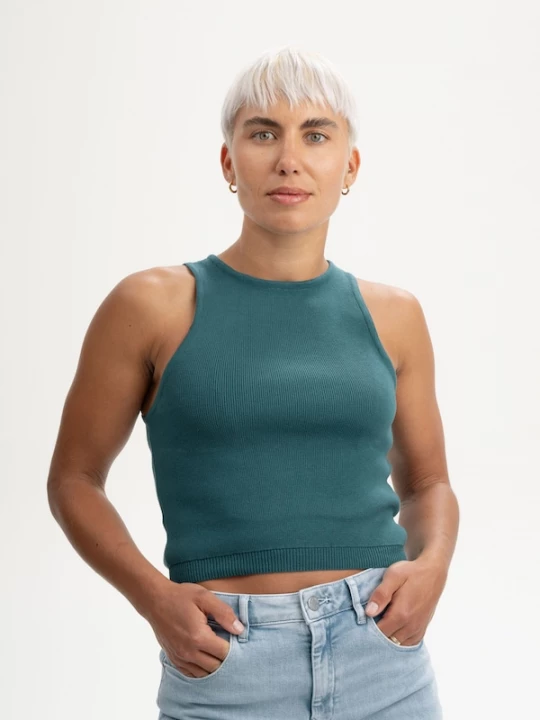 Foto van product MELA Top 'Nikara' cyaan blauw