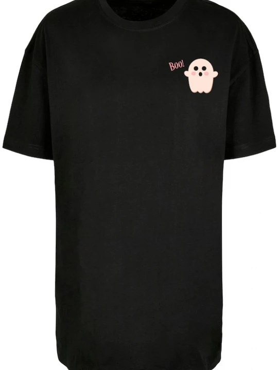 Foto van product Merchcode Oversized shirt 'Halloween - Boo Ghost' rosa / pastelroze / zwart