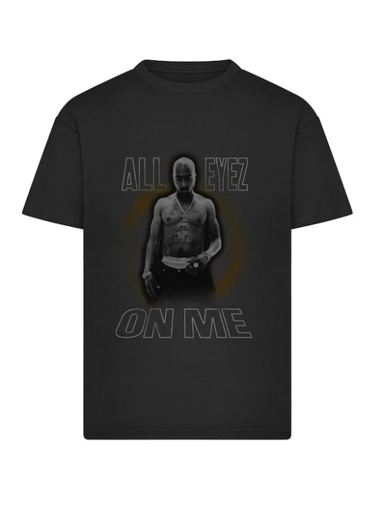 Foto van product Merchcode Shirt '2Pac All Eyez On Me' ombergrijs / grijs / zwart
