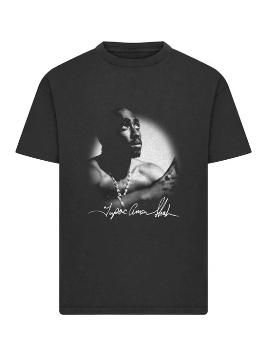 Foto van product Merchcode Shirt '2Pac Spotlight Vintage' grijs / zilvergrijs / zwart