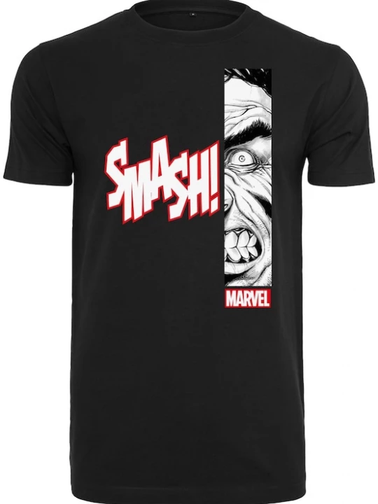 Foto van product Merchcode Shirt 'Angry Hulk' rood / zwart / wit