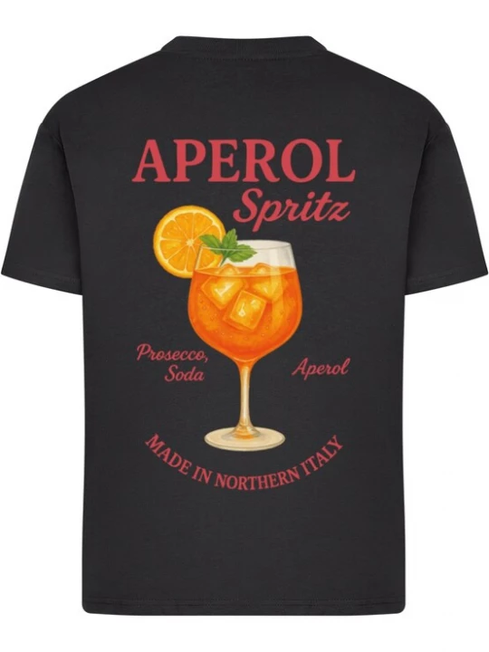 Foto van product Merchcode Shirt 'Aperol Spritz' oranje / rood / zwart