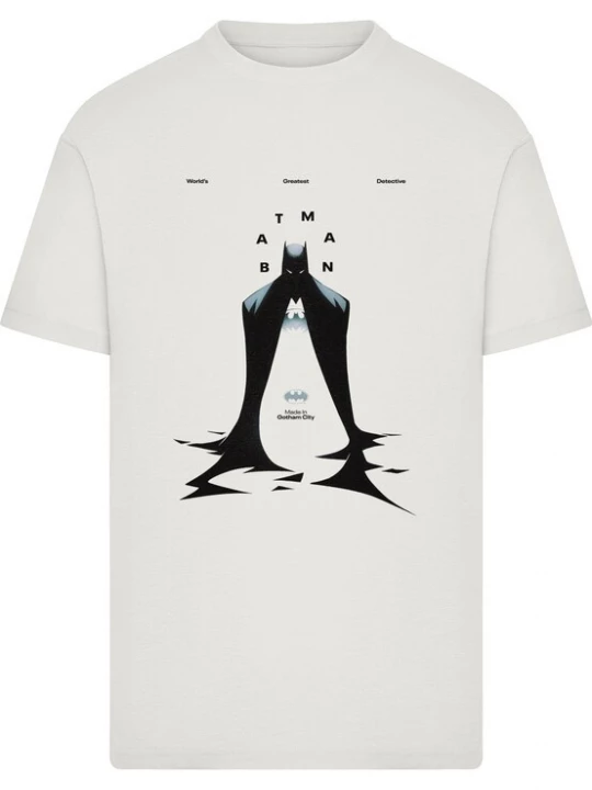 Foto van product Merchcode Shirt 'Batman Made In Gotham City' basaltgrijs / lichtgrijs / zwart