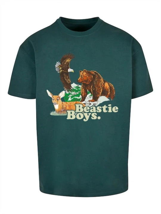 Foto van product Merchcode Shirt 'Beastie Boys Animal' bruin / lichtgeel / donkergroen / donkeroranje
