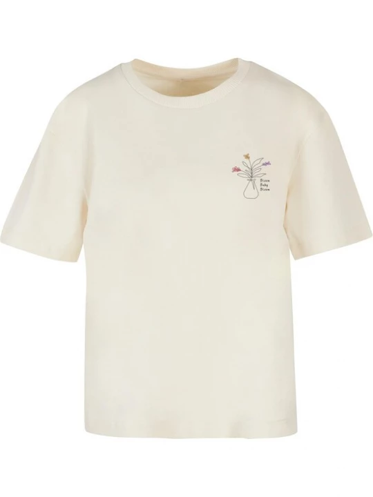 Foto van product Merchcode Shirt 'Bloom Baby, Bloom' sand / lila / lichtroze / zwart