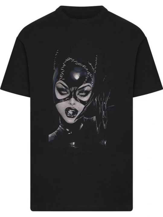 Foto van product Merchcode Shirt 'Catwoman' grijs / zwart