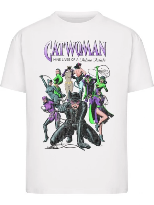 Foto van product Merchcode Shirt 'Catwomen Feline Fatale' gemengde kleuren / wit