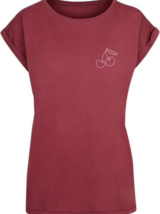 Foto van product Merchcode Shirt 'Cherry' donkerrood / wit