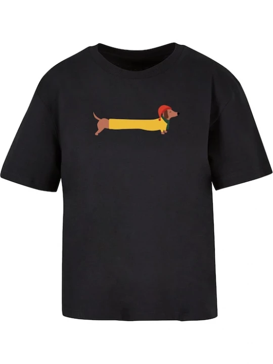 Foto van product Merchcode Shirt 'Christmas Dog' bruin / geel / rood / zwart