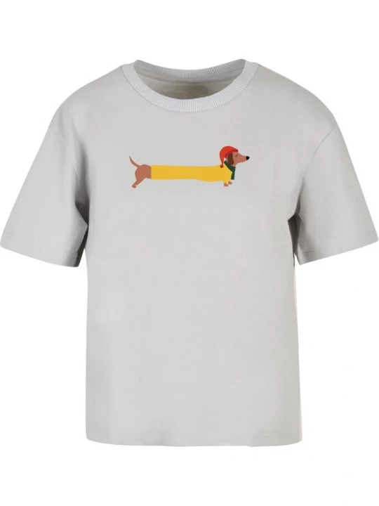Foto van product Merchcode Shirt 'Christmas Dog' grijs / oranje / rood