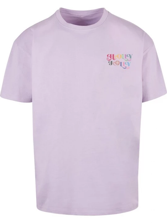 Foto van product Merchcode Shirt 'Christmas Holly Jolly' geel / groen / lavendel / rood