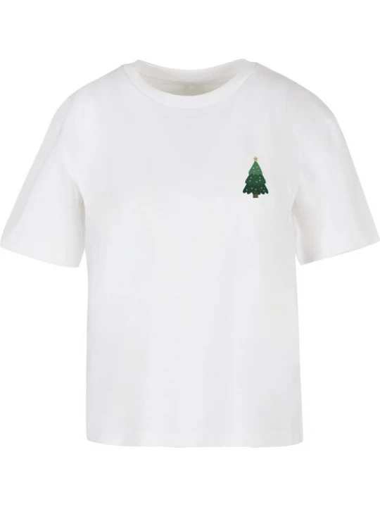 Foto van product Merchcode Shirt 'Christmas Holly Jolly Mood' spar / donkerroze / rood / wit