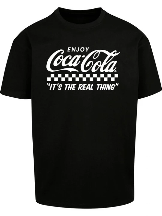 Foto van product Merchcode Shirt 'Coca Cola Enjoy Coke' zwart / wit