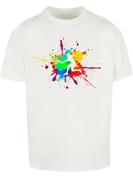 Foto van product Merchcode Shirt 'Color Splash Player' blauw / geel / rood / wit