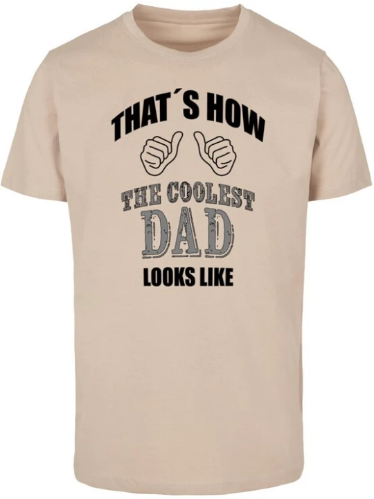 Foto van product Merchcode Shirt 'Coolest Dad' grijs / poederroze / zwart
