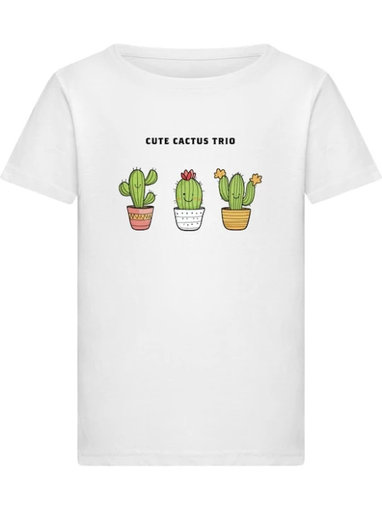 Foto van product Merchcode Shirt 'Cute Cactus Trio' honing / groen / zwart / wit