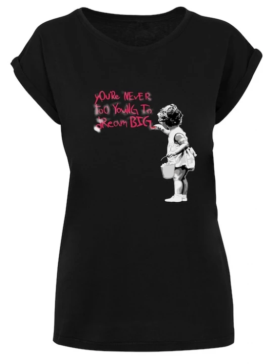 Foto van product Merchcode Shirt 'Dream Big' rood / zwart / wit