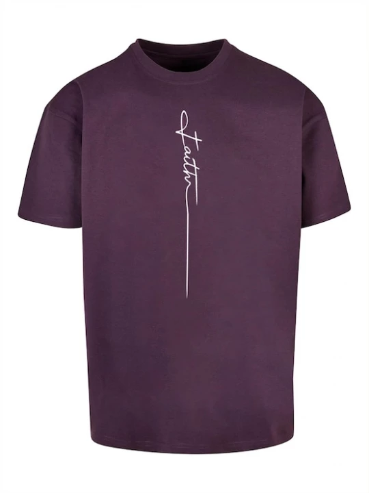 Foto van product Merchcode Shirt 'Faith' lila / wit