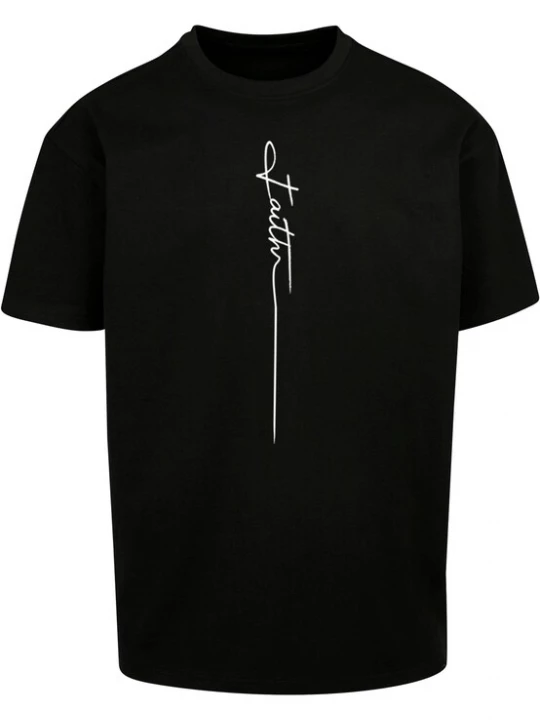 Foto van product Merchcode Shirt 'Faith' zwart / wit