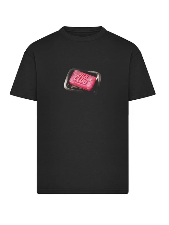 Foto van product Merchcode Shirt 'Fight Club Soap' grijs / pink / rood / zwart