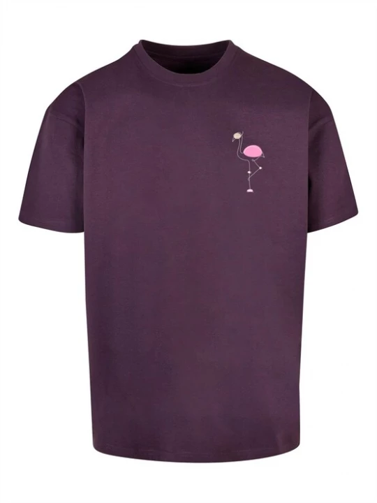 Foto van product Merchcode Shirt 'Flamingo' beige / aubergine / pink / wit