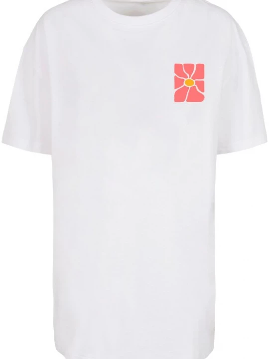 Foto van product Merchcode Shirt 'Flower Art' oranje / watermeloen rood / wit