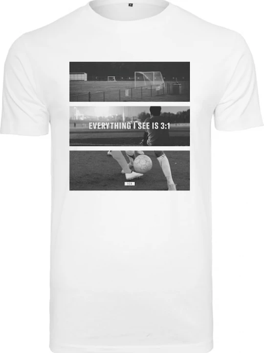 Foto van product Merchcode Shirt 'Football Coming Home 3:1' grijs / zwart / wit
