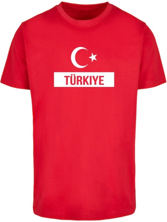 Foto van product Merchcode Shirt 'Football - Turkey' rood / wit