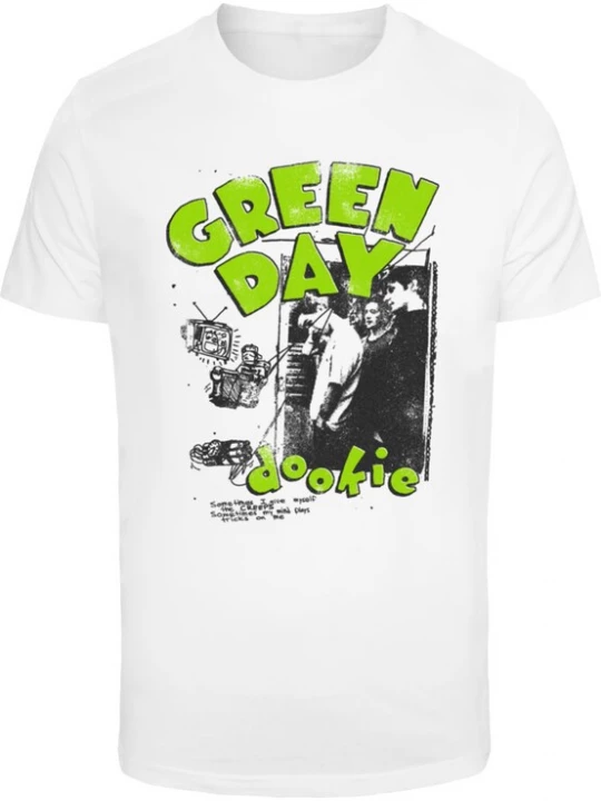 Foto van product Merchcode Shirt 'Green Day Dookie Sketched Up' lichtgroen / zwart / wit