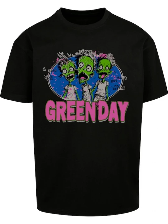 Foto van product Merchcode Shirt 'Green Day Zombie' blauw / groen / pink / zwart