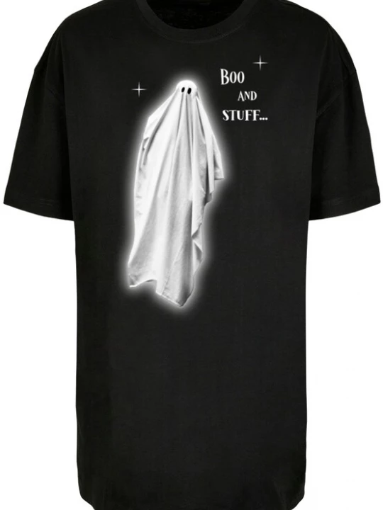 Foto van product Merchcode Shirt 'Halloween - Boo And Stuff' zwart / wit