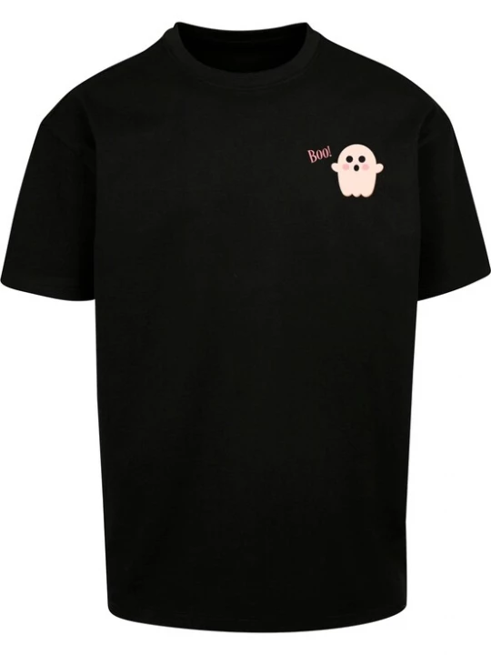 Foto van product Merchcode Shirt 'Halloween - Boo Ghost' rosa / oudroze / zwart