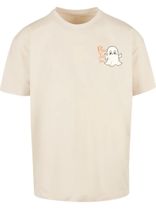 Foto van product Merchcode Shirt 'Halloween - Boo To You' sand / wit