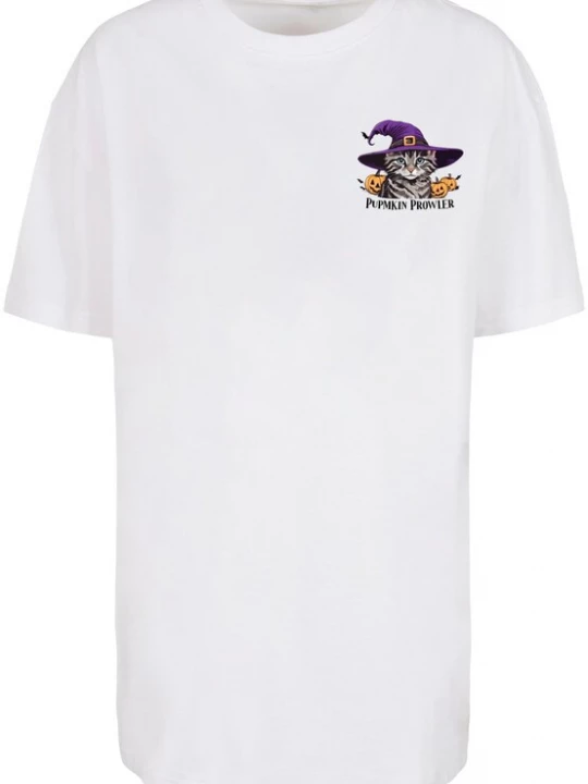 Foto van product Merchcode Shirt 'Halloween - Pumpkin Prowler' grijs / lila / oranje / wolwit