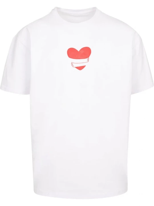 Foto van product Merchcode Shirt 'Hugs & Love - Heart Hug' oranje / wit